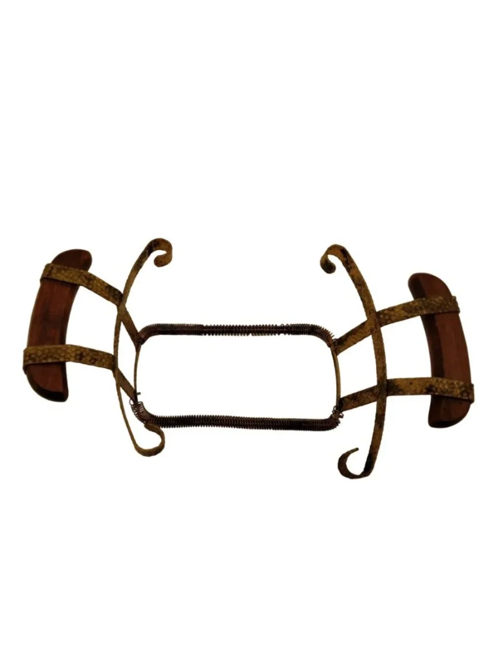 Vintage Planter Holder Wood Handles Rectangle Expands Stand Rack Metal